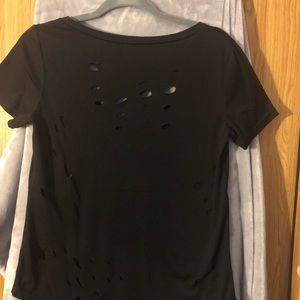 Black Distressed Tee